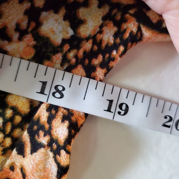 Free People Cropped V Neck Boho Top Size S Tribal Tropical Festival Long Sleeve - Picture 12 of 13